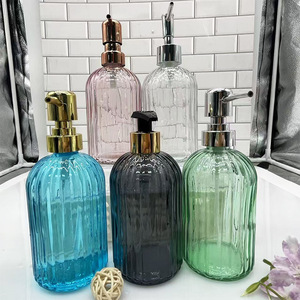Bouteille de désinfectant pour les mains Boston à rayures horizontales, réutilisable, personnalisable, 430 ml, pour la sécurité alimentaire, pour lotion corporelle, désinfectant pour les mains, gel douche - Product Image 5