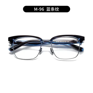Figroad Shenzhen manufaktur kacamata antik bingkai logam optik mode mewah setengah bingkai kacamata bingkai untuk pria