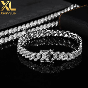 Luxury 18k Gold 12mm Cuban Chain Zircon Link Copper Unisex Rhinestone Necklace - Product Image 6