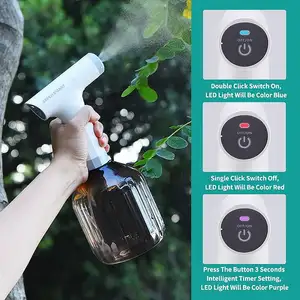 900ML Rechargeable Watering Pot Household Portable Garden Electric Pressure Sprayer Timer Setting