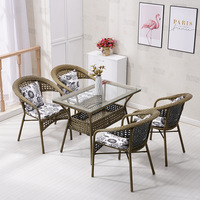Ensemble de table et trois chaises de jardin en fer forgé moderne avec table basse intégrée pour balcon et terrasse extérieure - Vente directe usine