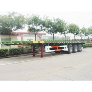 3-trục phẳng bán Trailer 50 tấn Tải trọng Công suất khóa thép xây dựng 2 x 20ft 1 x 40ft Container vận chuyển tối đa - Product Image 2