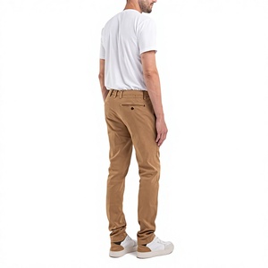 Pantalones informales rectos ecológicos transpirables elásticos de cintura alta de lona caqui para hombre exportación BD - Product Image 6