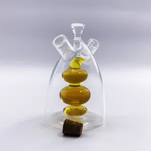 2 In 1 Oil And Vinegar Bottle Glass Dispenser Set For Cooking