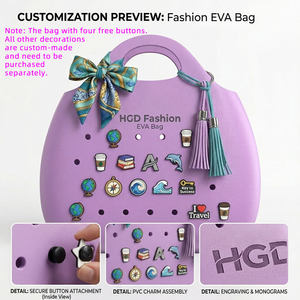 Sac de plage en EVA de qualité supérieure avec breloques personnalisées, sac à main étanche, prix compétitif, vente en gros pour supermarchés et distributeurs de sacs - Product Image 1