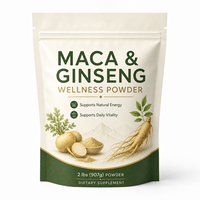 Bubuk Maca dengan Ginseng & Ekstrak Akar Maca Suplemen Herbal untuk Energi Alami, Vitalitas & Dukungan Kesehatan Harian