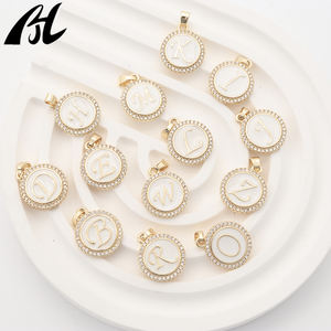 All'ingrosso bianco iniziale <span class=keywords><strong>14K</strong></span> elettrolitica collane in acciaio inossidabile alla moda 26 lettere ciondolo alfabeto con catena a maglie - Product Image 2