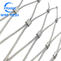 Maille de câble métallique flexible en acier inoxydable 304 316 de haute qualité, ouverture de maille 60*60mm, avec ferule verrouillable, pour enclos de reptiles/primates