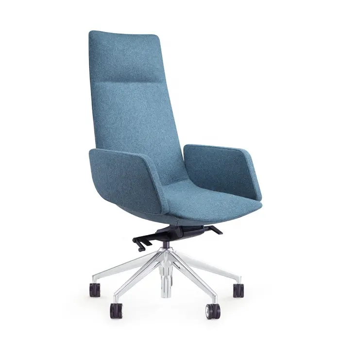 Kursi kulit berbantalan belakang tinggi ergonomis, kursi kantor eksekutif bos