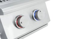 Barbecue portable moderne à double brûleur au GPL en acier inoxydable 304, étanche, pour usage domestique et extérieur, pliable