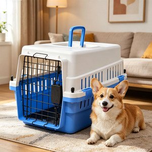 Transportín Resistente para Mascotas, Jaula Rígida para Perros y Gatos, Aprobada por Aerolíneas, con Ventilación Transpirable y Asa Portátil - Product Image 1