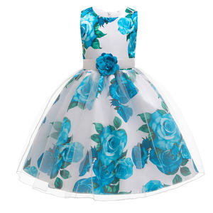 Robe <span class=keywords><strong>de</strong></span> soirée élégante pour bébé fille, à fleurs, à col rond, imprimée, en coton, pour banquet, robe <span class=keywords><strong>de</strong></span> bal pour <span class=keywords><strong>enfants</strong></span> - Product Image 3