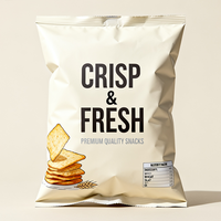 Sachets refermables personnalisés pour aliments pour bébés, chips croustillantes, biscuits, bonbons pétillants, popcorn, en plastique alimentaire avec fermeture en zigzag