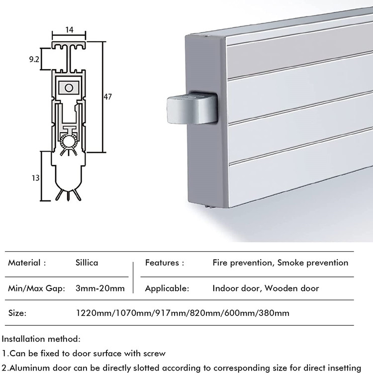Regular Concealed Automatic Door Bottom with Silicone Bulb Seal