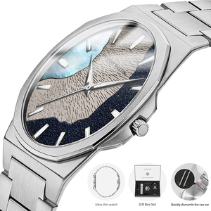 Montre HANNAH MARTIN Starry Sky ultra-fine, lumineuse et étanche, vente en gros, montre pour homme de haute qualité, ensembles cadeaux - Product Image 1