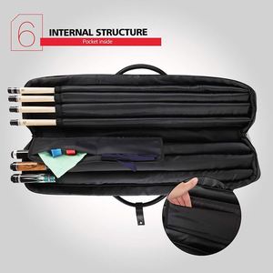 Échantillon gratuit, Vente en gros : Étui souple imperméable pour queues de billard avec double bandoulière, pour 4 queues et 5 embouts - Product Image 4