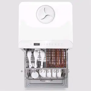 Meja mesin cuci piring Mini portabel, mesin cuci piring Mini dengan 5L tangki air bawaan 360 semprotan ganda suhu tinggi pencuci piring