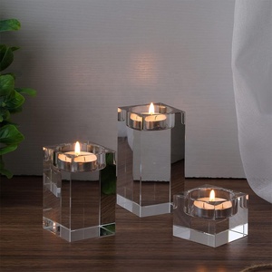 6 pièces <span class=keywords><strong>de</strong></span> bougeoirs carrés en verre cristal <span class=keywords><strong>de</strong></span> haute qualité et durables pour bougies chauffe-plat et bougies votives, pour <span class=keywords><strong>mariage</strong></span> et dîner - Product Image 5