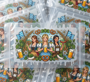 Calcomanías de Moda para Vasos de Cerveza con Diseño de Chicas en Dirndl para Festivales de Cerveza, Resistentes al Agua, Transferencia Permanente por Frotamiento, para Vasos y Latas de Cerveza Libbey - Product Image 1
