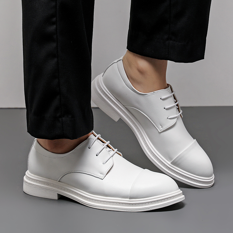 mens casual dress shoes white Mens White Pointy Toe Dress Business Lace Up Brogue Wedding Shoes Wing Tip  Hot