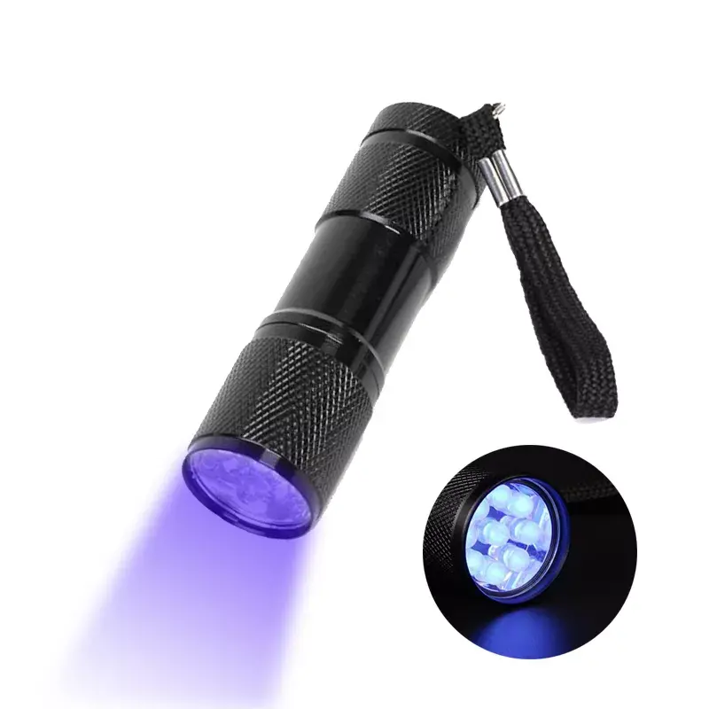 Howlighting MINI torcia UV batteria AAA 9 torcia a LED luce UV ultravioletta 395NM torce UV a LED