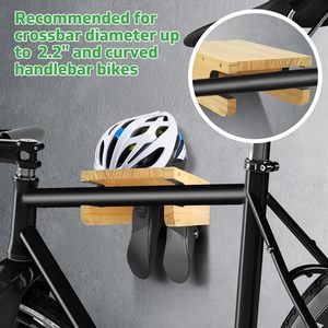 Supporto <span class=keywords><strong>da</strong></span> <span class=keywords><strong>Parete</strong></span> <span class=keywords><strong>in</strong></span> <span class=keywords><strong>Legno</strong></span> per Biciclette con Mensola e Ganci, Salvaspazio, per Conservazione Orizzontale <span class=keywords><strong>in</strong></span> Garage, per Biciclette <span class=keywords><strong>da</strong></span> Strada e Mountain Bike - Product Image 6