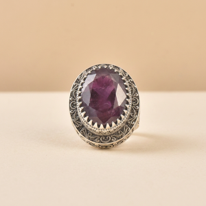Natural Amethyst Oval <b>Gold</b> Plated Vintage Style Handmade Gemstone Statement Jewelry Women Designer <b>Cocktail</b> <b>Ring</b> - Product Image 6