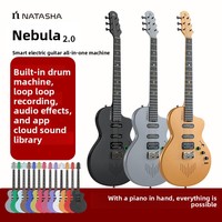 Natasha Nebula Smart Electric Guitar Built-in Sound Effect Carbon Fiber Beginner Model 22 Frets 6-String Single Double Active