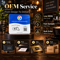 Étiquette NFC PVC personnalisée 13,56 MHz, étanche, mini, avec code QR et dos adhésif, pour comptoirs de service de café