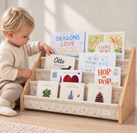Étagère à livres en bois pour tout-petits, bibliothèque pour enfants à 4 niveaux orientée vers l'avant, organisateur de rangement de livres Montessori pour la crèche, la salle de jeux, la chambre à coucher
