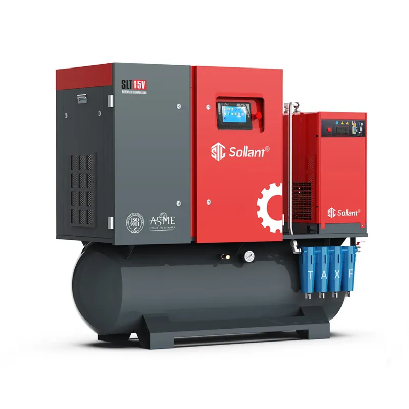 4-in-1 industrial air compressor 15KW 20hp Screw Air Compressor with air dryer direct integrated Machines for Laser Cutting