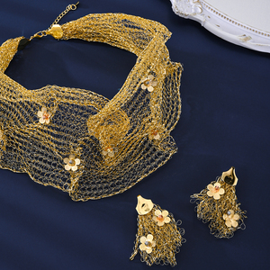 All'ingrosso Dubai 18K placcato in oro grande collezione di gioielli orecchini/collane/bracciali/anelli, sposa africana e gioielli da donna - Product Image 5