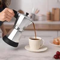 Cafetière électrique à expresso, cafetière moka en aluminium, machine à café portable, fonction maintien au chaud, couvercle transparent, outil de cuisine à domicile
