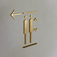 Panneau de signalisation directionnel personnalisable en métal massif pour toilettes et sanitaires, signalétique intérieure pour hôtels, centres commerciaux, entreprises et hôpitaux en acier inoxydable