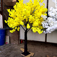 Arbre de cerisier artificiel de couleur jaune lisse, arbre de cerisier en fleurs pour la décoration de mariage, d'événements et de fêtes