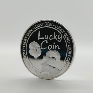 Moneta Commemorativa in Metallo Placcata Argento/Oro, Moneta Portafortuna a Quattro Foglie, Oggetto da Collezione in Argento - Product Image 4