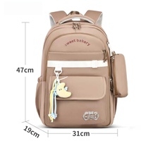 Sac à dos scolaire grande capacité 31x19x47cm, multi-poches, léger, pour les études quotidiennes, les trajets et les voyages