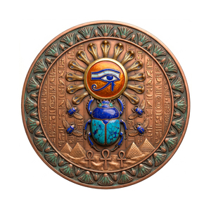 Moneda Egipcia Decorativa de Cobre Puro de 1oz, Redonda, de Doble Cara, con Tinte Intenso y Gérmenes del Ojo de Horus - Product Image 2