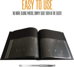 <span class=keywords><strong>Album</strong></span> de mariage personnalisable pour photos instantanées 2x6, en cuir PU noir, livre d'or, scrapbook, capacité 160 photos, 40 cadeaux - Product Image 5