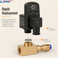 Katup Pembuangan Otomatis Listrik Kuningan 1/2 BSPT Timer Solenoid 110V Filter Udara Terkompresi Regulator Pelumas Kondensat