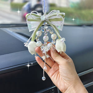 Nuovo Ciondolo a Forma di Tulipano con Fiocco, Accessorio per Interni <span class=keywords><strong>Auto</strong></span>, <span class=keywords><strong>Regalo</strong></span> per Donne, Idea <span class=keywords><strong>Regalo</strong></span> per le Festività - Product Image 5