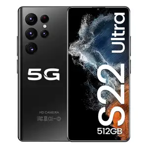 Smartphone S22 Ultra Original avec stylet Téléphones portables 4G 5G 16 Go + 512 Go Version globale de haute qualité Téléphone Android 11 débloqué