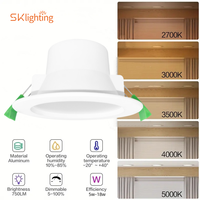 Australia Estándar 8W/10W IP44 CE SAA Certificado de Techo Empotrado LED Downlight Regulable Oficina hogar lámpara de aluminio antideslumbrante