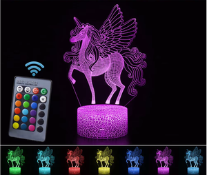 Interruttore tattile 7 colore bianco Crack ricaricabile regalo di compleanno romantico caldo protezione degli occhi Led illusione bambino 3d luce notturna - Product Image 5