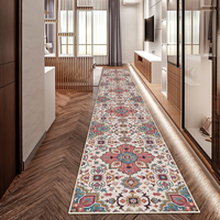 Extra Long Runner Rug Custom Length Crystal Velvet Corridor Hallway Eco-Friendly Pet Friendly Non-Slip Bottom Three-Stripe Home