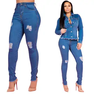 Quần Bò BÓ RÁCH Rách Co Giãn Mới Nhất 2023 Quần Jean Denim Rách Rách Cho Nữ