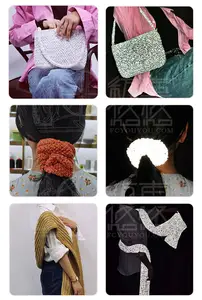 Fil de crochet réfléchissant personnalisé en gros teint coloré épais réfléchissant chenille fil fantaisie pour tricoter à la main