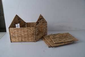 เตียงแมวยกสูงสบายเตียงนุ่มสบายสำหรับเพื่อนขนยาววิลโลว์สิ่งประดิษฐ์สำหรับแมวบ้านน้ำผักตบชวาน่ารักสำหรับสัตว์เลี้ยงเตียงนอนบ้าน - Product Image 4