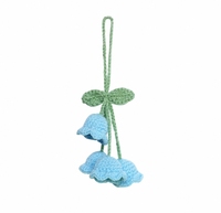 Accessoires de suspension pour rétroviseur de voiture, fleur de lys, tricotée à la main en laine, moderne, mignonne, décorative, pendentif au crochet