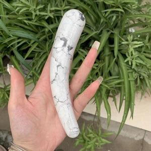 Cristallo naturale quarzo Dildo bianco turchese lucido bastone curativo cristallo massaggio bastone giocattolo del sesso Yoni bacchetta - Product Image 4